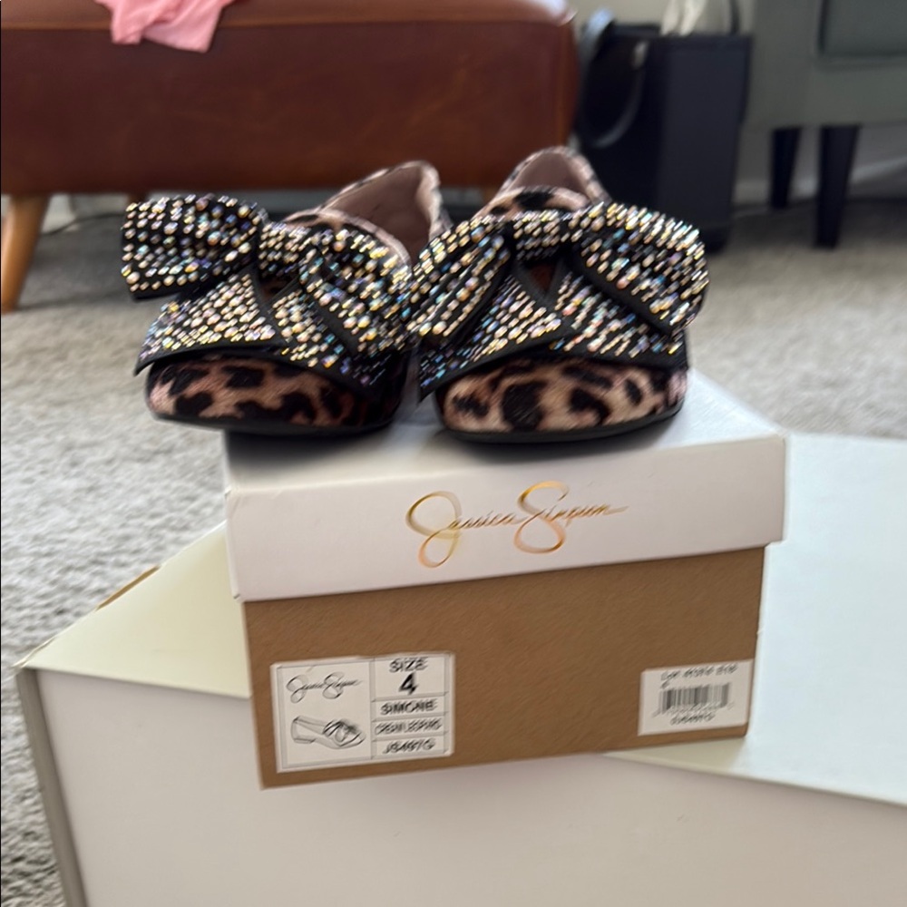 Jessica Simpson Kids Shoes with Leopard and Sparkling Bow
